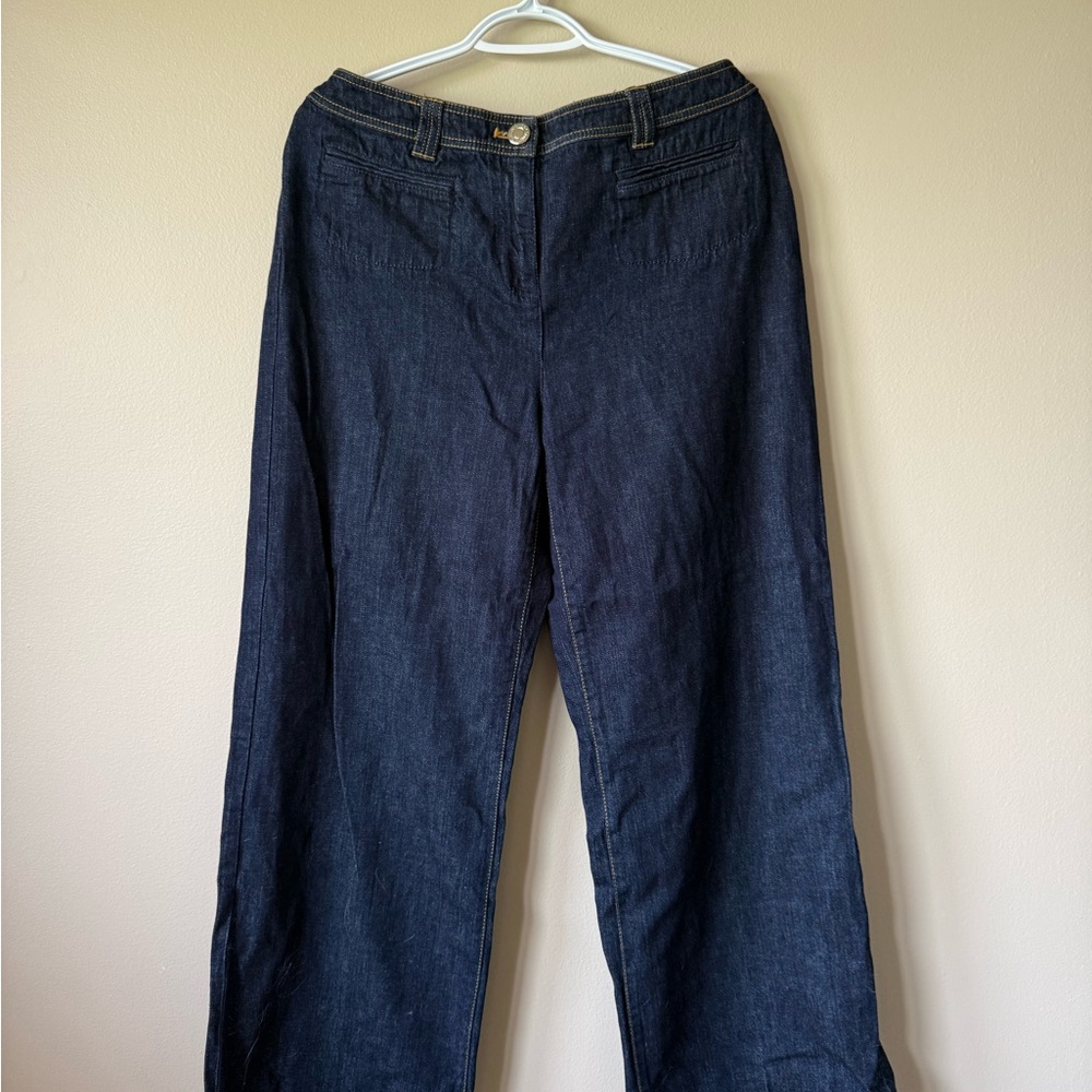 Vintage Jones New York Classic Wide-Leg Women’s Jeans — Dark Blue